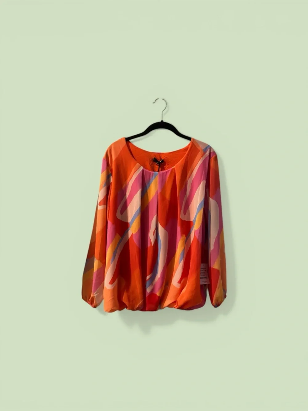 Pala D'oro Milan Abstract Print Blouse - Vibrant Retro Boho Peasant Top - Picture 3 of 8